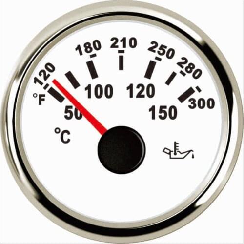 SAMDO 120-300 degree F. 50-150 Centigrade Oil Temp Temperature Gauge Meter 52MM For Car Marine Boat Yacht 9-32V