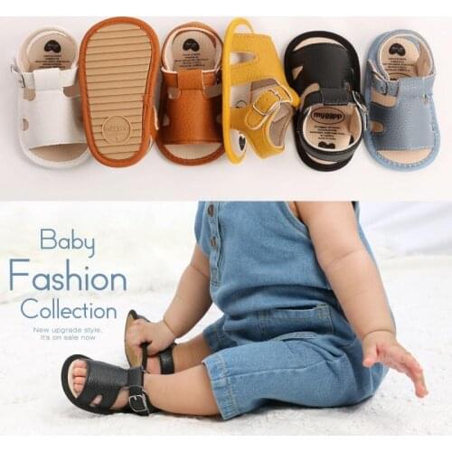2021 Fashion Baby Shoes Sandals Unisex Toddler Boy Girls Summer Non-Slip Flat Heels Buckle Strap Shoe Walker For Beach Pool