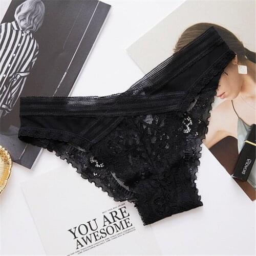 Sexy hollow lace ladies panties low waist ultra-thin lace seamless briefs sexy lace-edge bowknot comfortable briefs A19223