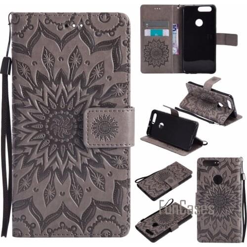 Embossed Flip Case sFor coque Huawei Honor 8 Flip Case sFor fundas Huawei Honor 8 Cover 5.2 inch + Card Holders Huawai phonea