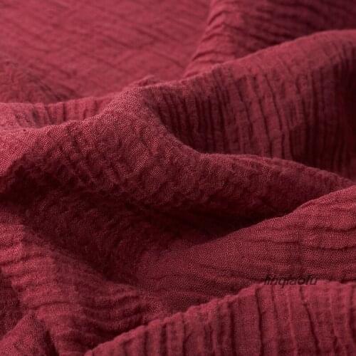 2019 pure linen breathable red dress clothing wrinkle fabric High-end linen fabric