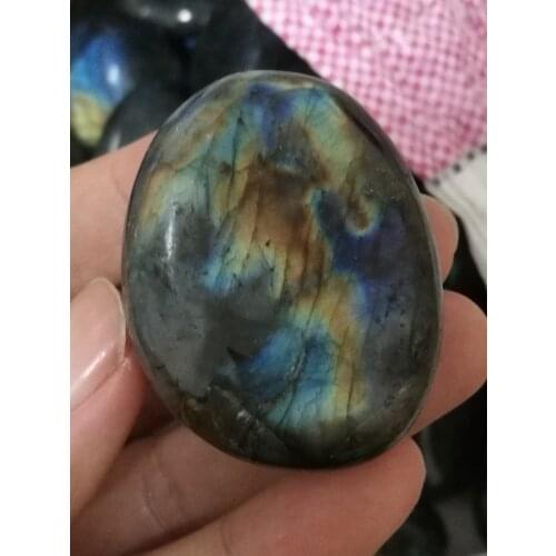 1pcs Polished Crystal Moonstone Raw Gemstone Ornament Quartz Labradorite Handicraft Beautiful Fish Tank Decorating Stones