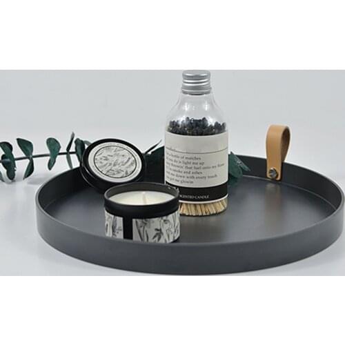 1 Piece Simple Solid Color Round Storage Tray Portable Bedroom Table Decorative Cosmetics Jewelry Sundries Display Organizer