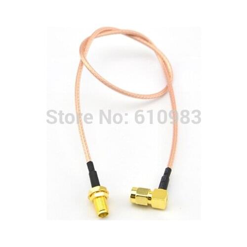 10 pcs/lot SMA Extension Cord Plug Right Angle to SMA Jack Female Pigtail RG316 40cm Cable