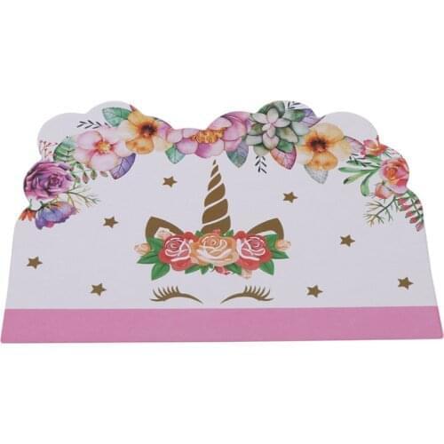 10pcs/ Unicorn Birthday Party Decor Invitation Cards Theme Children Party decorations Girl Kids favors Happy Birthday supplies