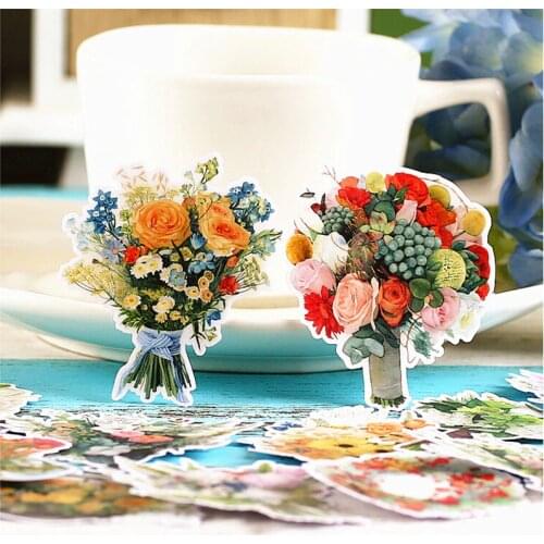 15pcs Creative kawaii Self-made Bouquet of flowers Beautiful Stickers /Decorative /DIY Craft Photo Albums