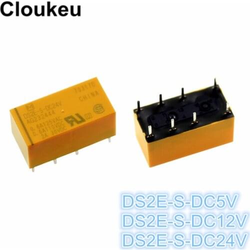 2Pcs Relay DIP8 DS2E-S- DC5V DC12V DC24V 5V 12V 24V 2A