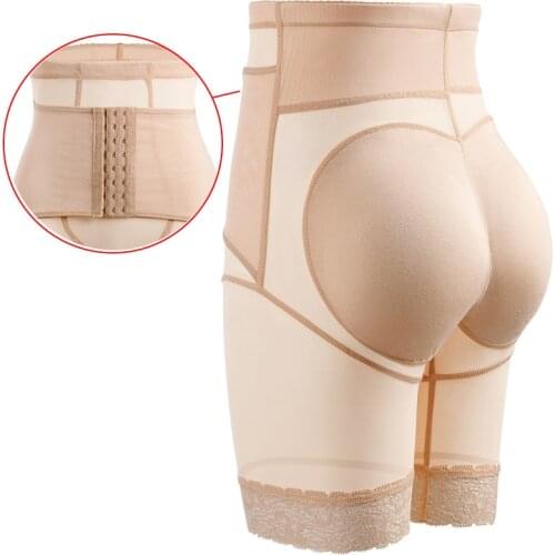 2 In 1 Waist Leggings Pants Fitness Waist Trainer Padded Hip Enhancer Corset Butt Lifter Tummy Control Compression Body Shaper