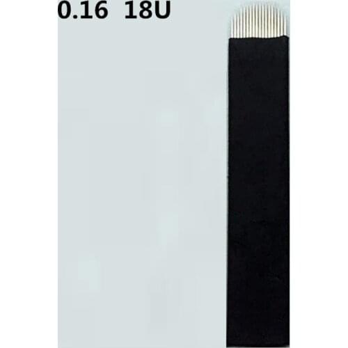 200pcs 0.16mm 18U Pins Black Lamina Microblading For Permanent Eeybrow tattoo needle Manual Beauty Makeup Pen