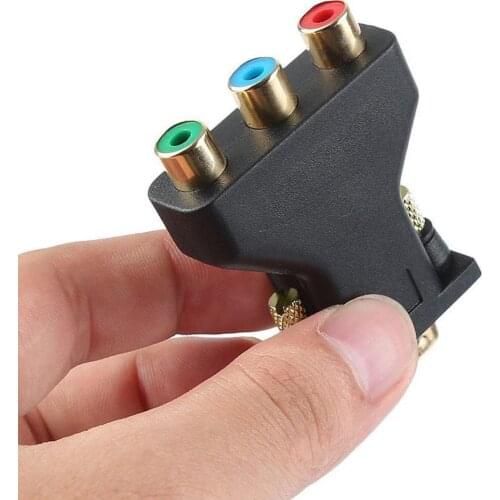 VGA to 3 RCA RGB Video Female To HD 15-Pin VGA Style Connecter Converter Male Component Video Jack Adapter Plug