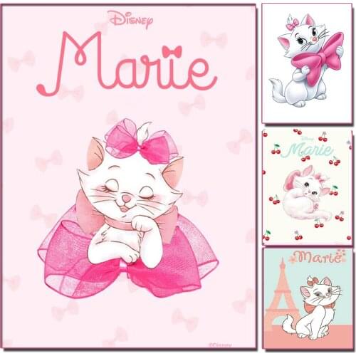 5D Diamond Painting Disney Cartoon Character Pink Cat Diamond Embroidery Full Square Rhinestones Mosaic Home Decoration