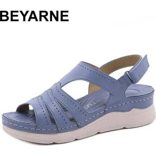 BEYARNE Fashion Sandals Women Summer Shoes Thick Sole Soft Women Sandals Ladies Summer Beach Shoes Plus Size 41