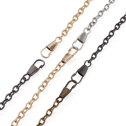 8pcs 120cm Iron Cable Chains Bag Strap 4 Colors Bag Curb Chains Links for Handbag Purse Wallet Clutch Crafts Making