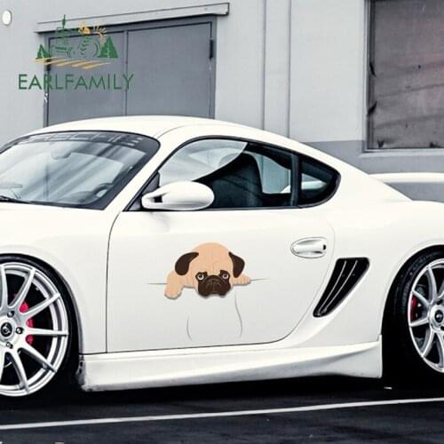 EARLFAMILY 43cm x 34cm for PUG Car Stickers Waterproof Decal Personality Motorcycle Decals Scratch-Proof For JDM SUV RV