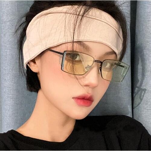 Elbru Small Rectangle Sunglasses Metal Square Trend Punk Eyewear Vintage Shades Glasses Fashion Street Photography Sunglasses