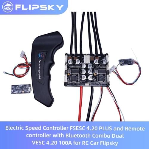 Electric Speed Controller FSESC 4.20 PLUS and Remote controller with Bluetooth Combo Dual ESC 4.20 100A for RC Car Flipsky