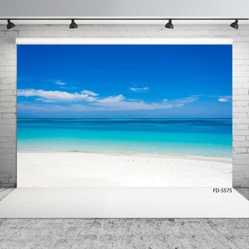 Sea Sand Beach Scenic Photo Backdrop Computer Printed Photography Background for Baby Children Portrait Photobooth Fond Props
