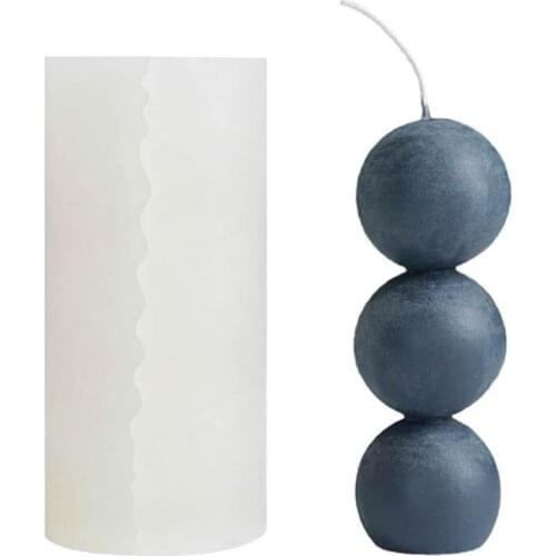 Candle Making Mold For Handmade Soap 3 Consecutive Balls Candle Kitchen Cake Decorative Geometric Mould Silicone Candle Molds