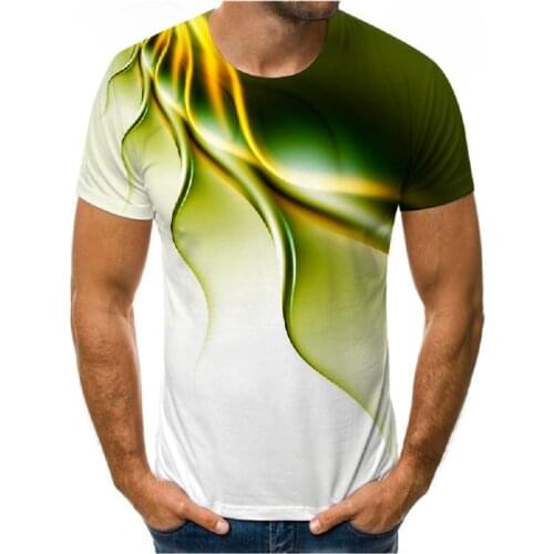 Mens T-shirt Summer New Lightning Pattern Street Hot Selling Casual Loose Round Neck Short Sleeve Top Men and Women Same Style