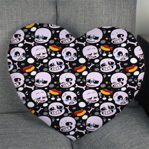 Hot Sale Custom Undertale Sans Anime Game Heart Shape Pillow Covers Bedding Comfortable Cushion/High Quality Pillow Cases
