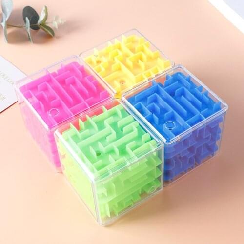 Patience Games 3D Cube Puzzle Maze Toy Hand Game Case Box Fun Brain Game Challenge Toys Balance Educational Toy for Children