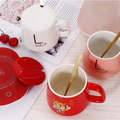 Coffee Mug Cup 55 °c Warmer Pad Constant-temperatures Heating USB Electric Mug Set Office Milk Tea Water Home Office Best Gift