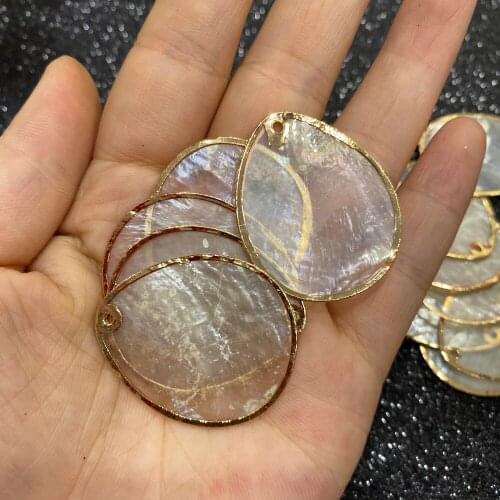 2pc Natural Shell Pendant Water Drop Mother of Pearl Shell for Trendy Jewelry Making DIY Earring Necklace Crafts