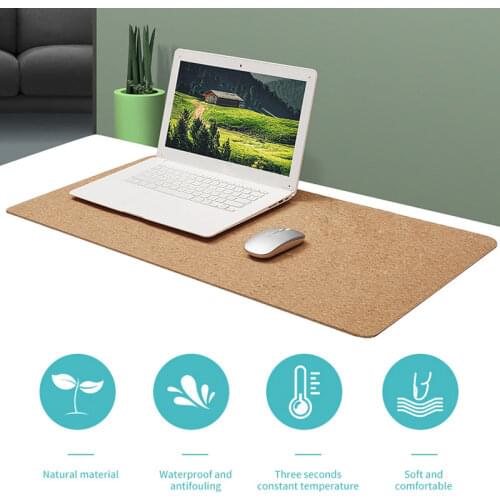 YuBeter Large XXL Natural Cork Mouse Pad Office Anti-slip Waterproof Big PC Cushion Computer Mousepad Cover Desktop Keyboard Mat