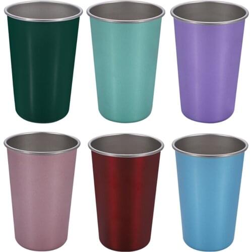 Stainless Steel Cup Bottle Cold Drink Juice Cup Wine Glass Cocktail Cup Bar Drink Cup Single-layer Coffee Water Bottle Coke Cup