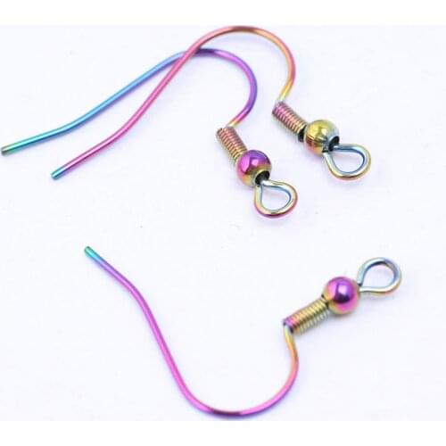 20pcs stainless steel purple color earring hooks diy ear wire findings for jewelry making