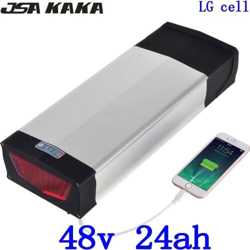 Electric Bicycle 1000W 1500W 2000W 48V 24Ah Rear Rack eBike Battery 48V 20AH 24AH 27AH 30AH Lithium Battery use LG cell