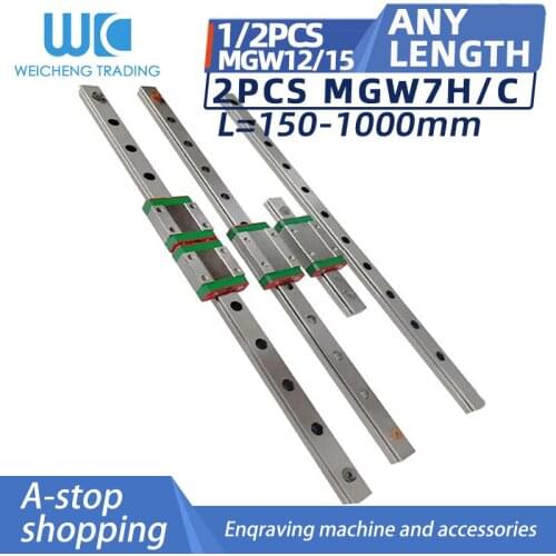 1/2pcs miniature linear guide linear slide MGN7 MGW7 + slide 7C/H 9C/H length 150-1000mm slider bearing block 3D printer