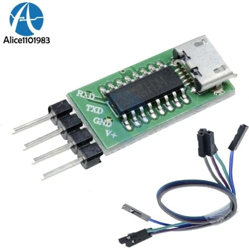 CH340C/CH340T Micro USB to TTL Serial Port ISP Download Module For STM32 51 5V 3.3V 500mA With DuPont Line 5/6/7/8 Bit DIY KIT