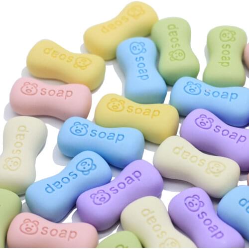 New Novelty 100Pcs/Lot Resin Soap Dish Flabtack Cabochons Kawaii Pastel Colors Soap Dish Craft DIY Hair Bow Center Decor