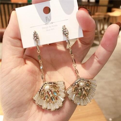 New Arrival Delicate Zircon Stud Earrings for Women Plated Elegant Long Earrings