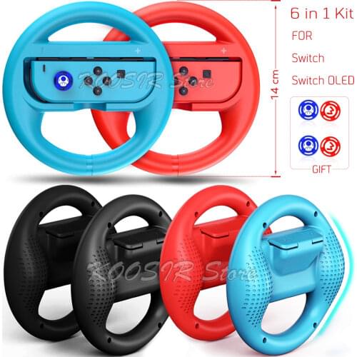2 Pcs Nintend Switch Big Steering Racing Simulator Wheel Stand Nintendoswitch Handle Grip for Nitendo Switch Marios Kart Games