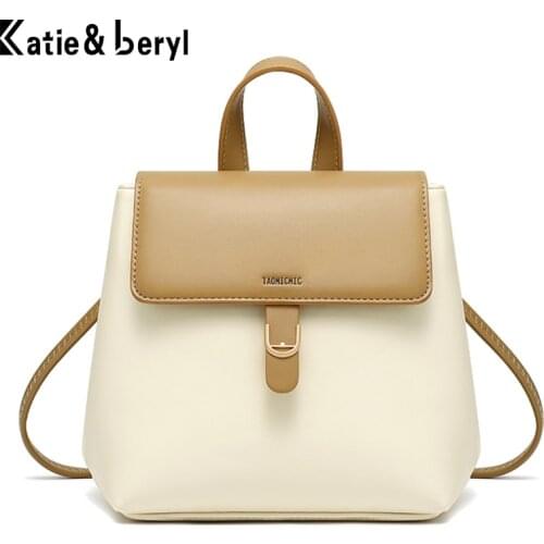 Solid Color Women Waterproof PU Leather Backpacks Bags For Girls Female Shoulder Bag Multifunction Traveling Backpack Mochilas