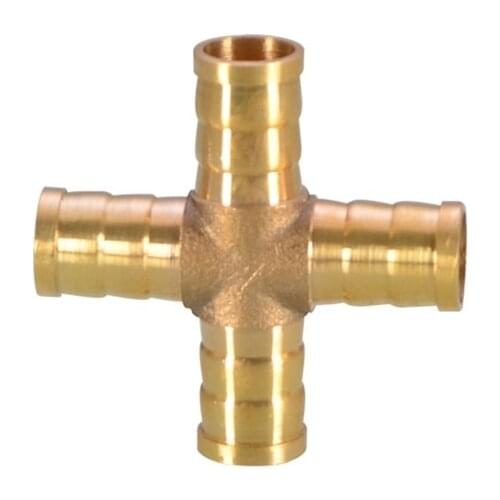 All copper cross pagoda head four-way joint 4/6/8/10/12/14/16/19MM mechanical gas hose fittings
