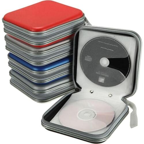 Portable 40pcs Disc CD DVD Wallet Storage Organizer Case Boxes Holder CD Sleeve Hard Bag Album Box Cases with Zipper