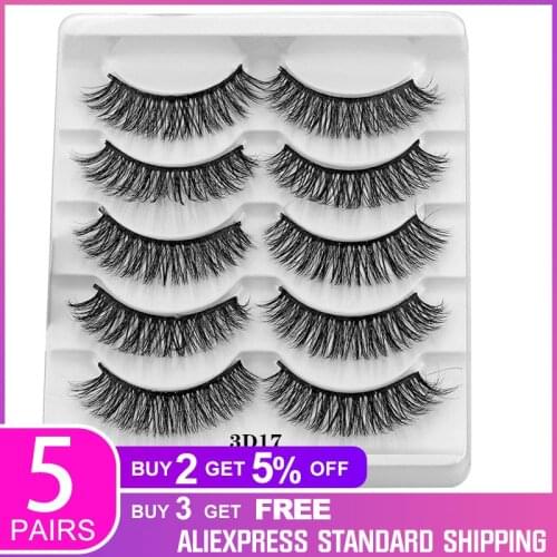 3D Mink Lashes 5/4Pairs Natural False Eyelashes Fluffy Soft Wispy Volume Dramatic Long Cross Eyelash Extension Makeup