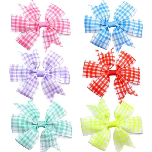1PCS Cute Lattice Grosgrain Ribbon Bow Elastic Hair Bands Hairpins 2020 Scrunchie Korean Hair Accessories For Baby Girl