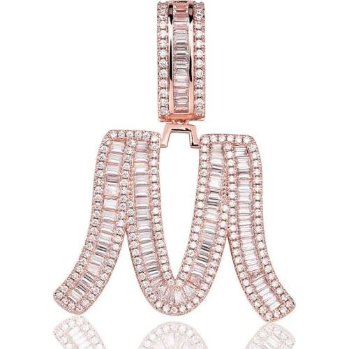 Lucky Sonny Rose Gold Filled Necklace A-Z Bubble Letters Necklace Letter Necklace Kolye Initial Collier Men Women Hiphop Jewelry