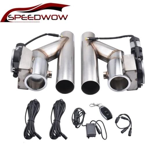 SPEEDWOW Stainless Steel 2.0'' 2.5'' 3.0''Headers Y Pipe Electric Exhaust Cutout 1 In 2 Remote Control Cut Out Down Pipe Kit