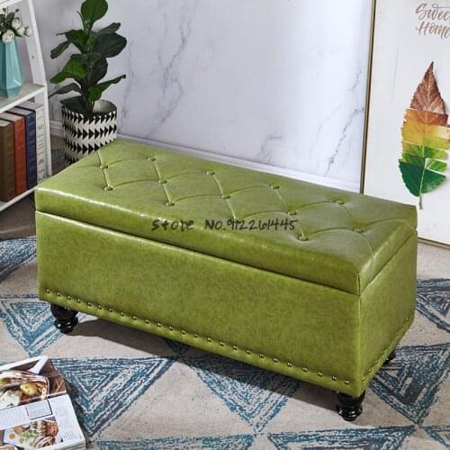 Shoes changing stool light luxury household door clothing store sofa stool rectangular storage storage can sit on the bed stool