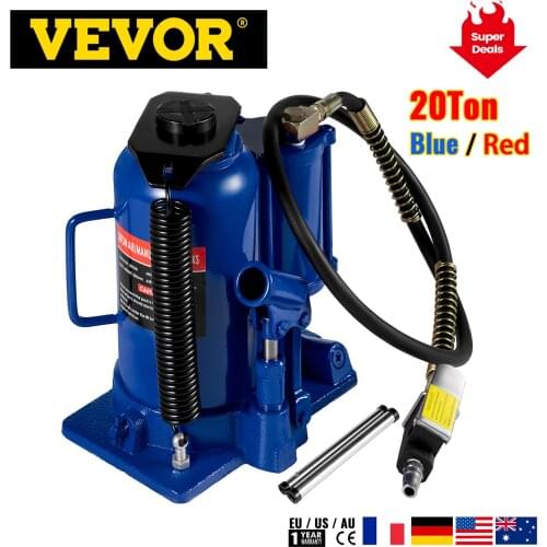 VEVOR 20Ton 4 Foot Air Hydraulic Bottle Car Jack Tool for Lifting Farm Vehicles Heavy-Duty Machinery Industrial Equipment Repair