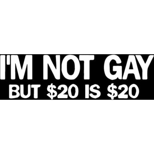I'M NOT GAY Funny Bumper Truck Window Car Sticker Vinyl Decal JDM Car Window Body Decorative Stickers Accessories Black/Silver