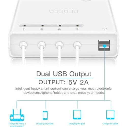 6 in 1 Mavic 2 Charger Battery Charge Remote Control phone Tablet Charge For DJI Mavic 2 Pro / Zoom Charger Hub With USB Port