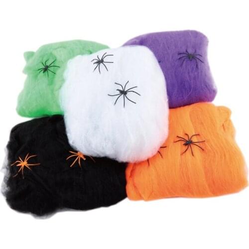 10pcs/lot Halloween Spider Web Tull Cobweb More Color For Bar Party Decorations