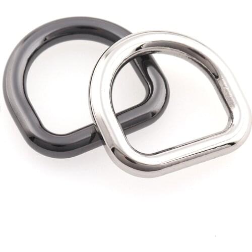 10pcs Silver Gun black type D ring Adjustable Buckles Webbing Size 17mm Connection Alloy Metal shoes bags Buckles DIY Accessory