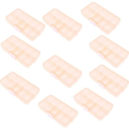 10-Packs Empty Nail Accessories Box Bead Glitter Gem Storage Organizer Case